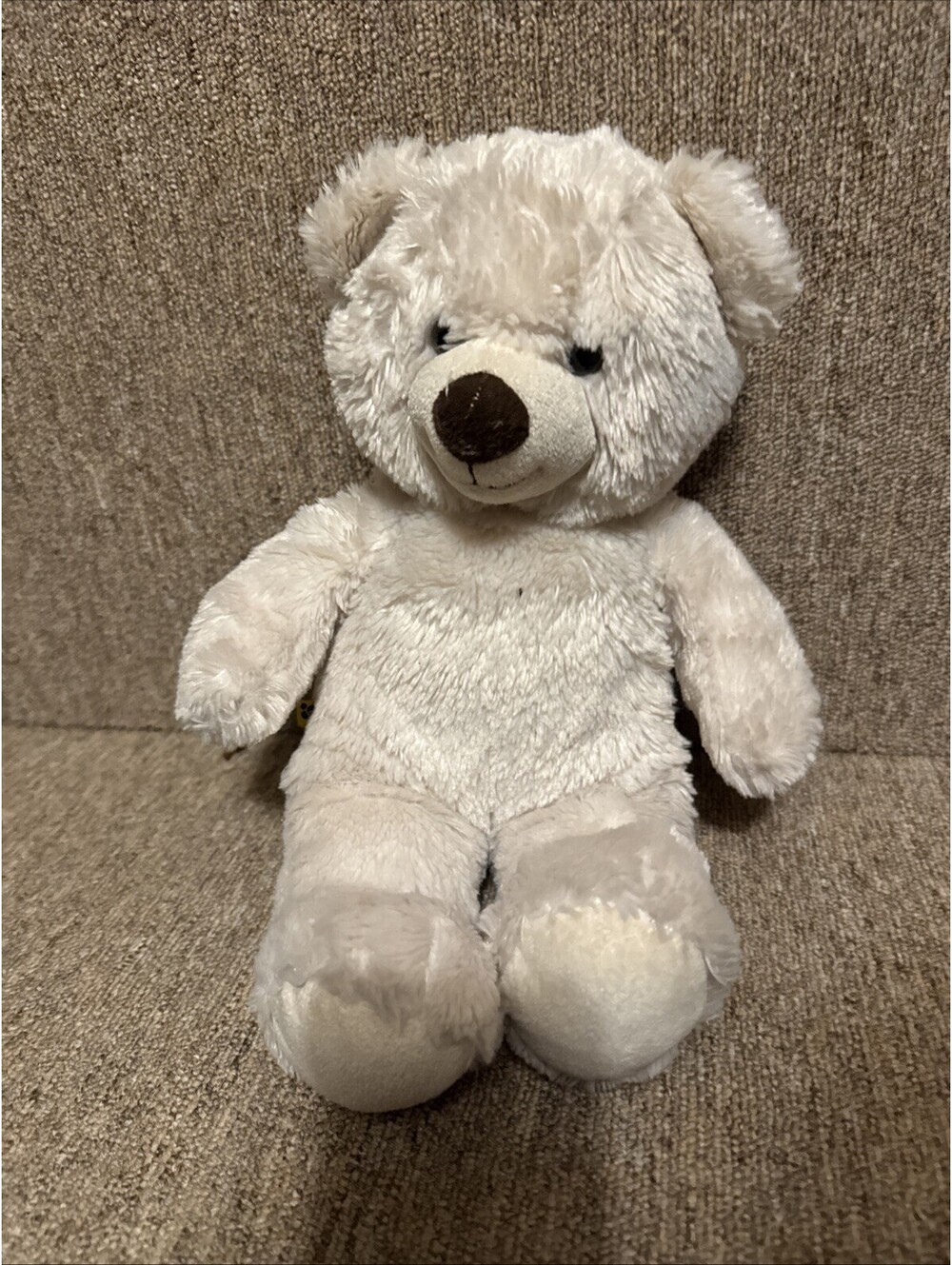 Build a Bear Workshop white beige plush teddy BABW brown nose Stuffed EUC SOFT